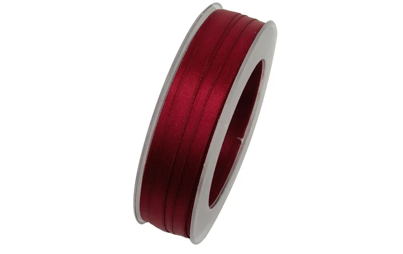 GOLDINA Satinband 10 mm x 25 m, Dunkelrot, 1 pièces