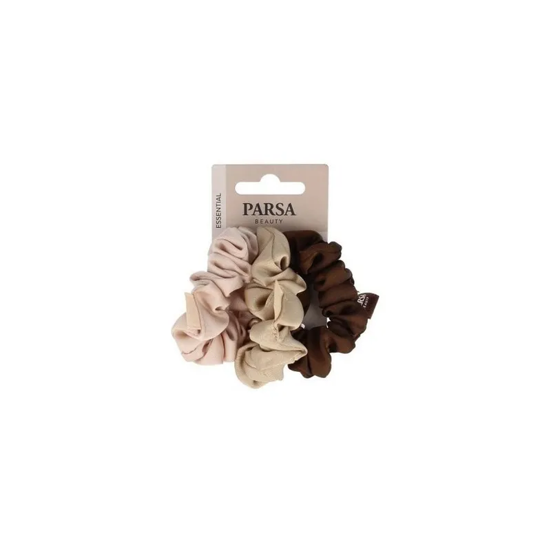 Parsa Beauty Scrunchie 3er-Set Pastelltöne Beige brun