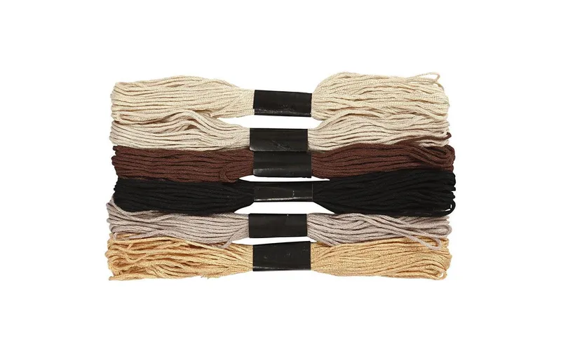 Creativ Company Stickgarn Baumwolle natural 6 Bündel à 8 m