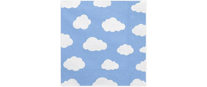 Partydeco Papierservietten Wolken blue, 33 x 33 cm, 20 pieces