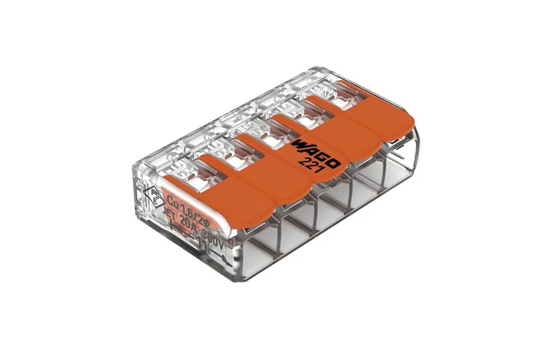 WAGO Steckklemme COMPACT 5 x 0.14-4 mm², 8 pièces