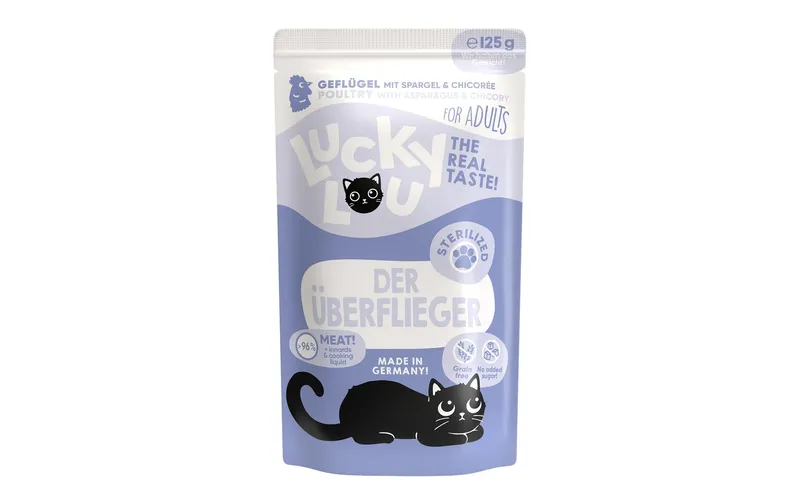 Lucky Lou Nassfutter Lifestage Sterilized Geflügel, 125 g