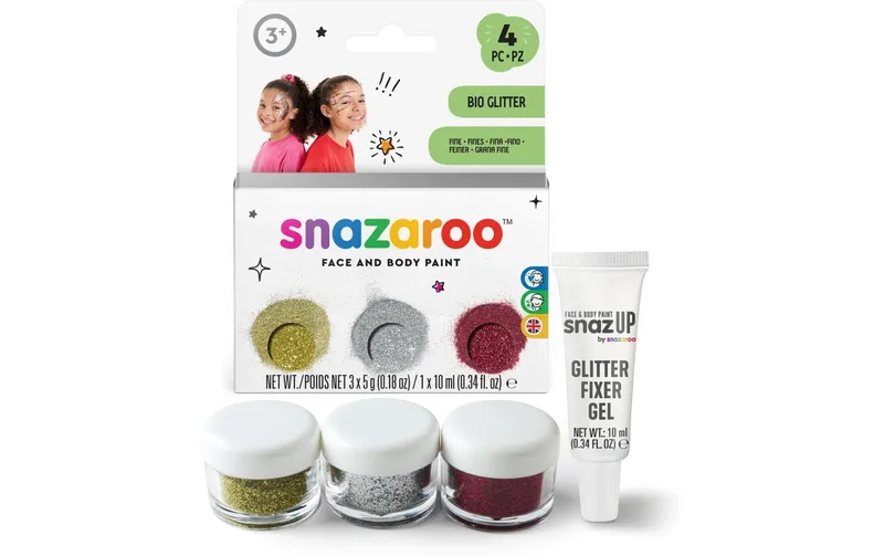 Snazaroo Glitzer Set Fein, 3 Farben