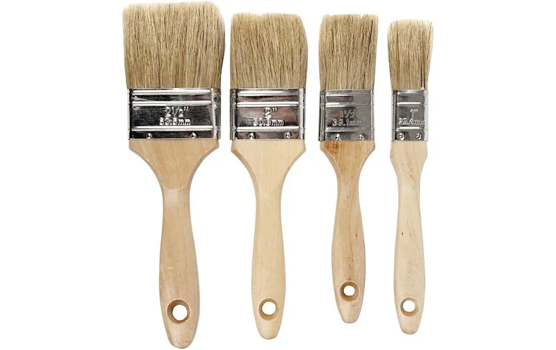 Creativ Company Borstenpinsel Lackierpinsel Flach 4 pièces