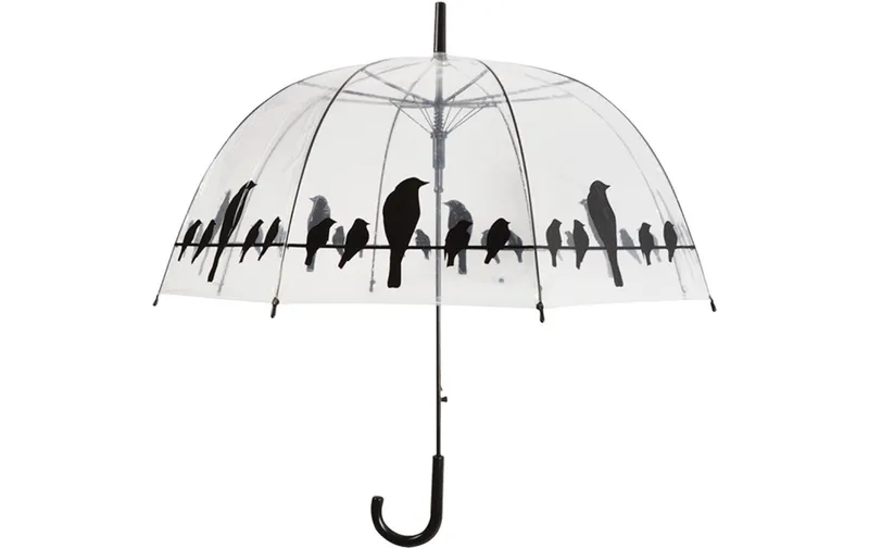 Esschert Design Schirm Vögel auf Draht nero/trasparente