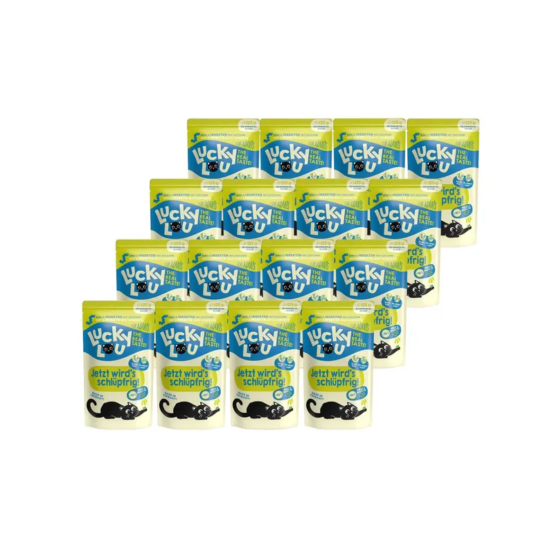 Lucky Lou Nassfutter Lifestage Adult Rind & Insekten, 16 x 125 g