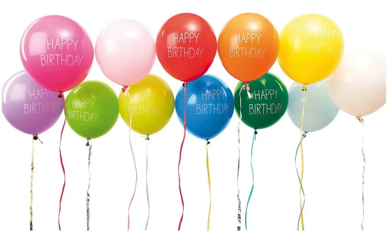 Rico Design Luftballon Happy Birthday Ø 30 cm, 12 pieces, multicolour