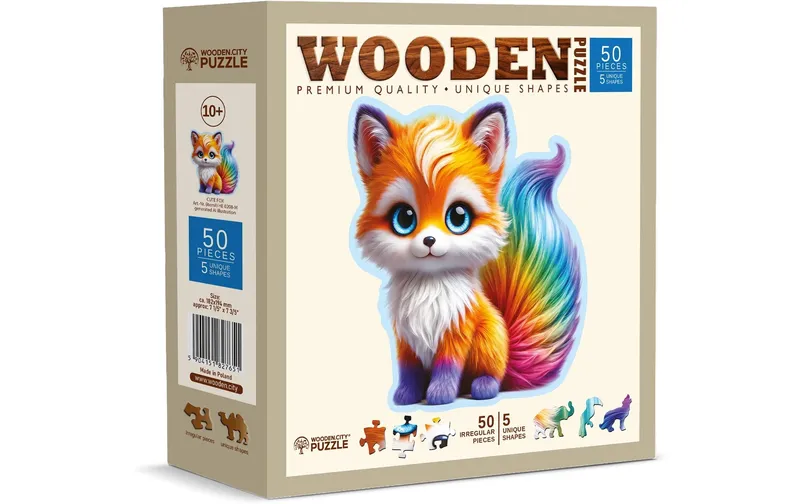 Wooden City Holz-Puzzle Cute Fox M 50 Teile