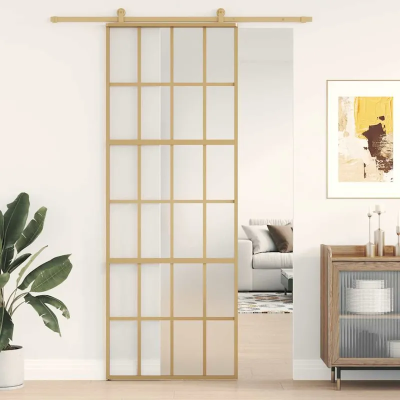 sliding door Golden 76x205 cm Matt ESG-glass and aluminium