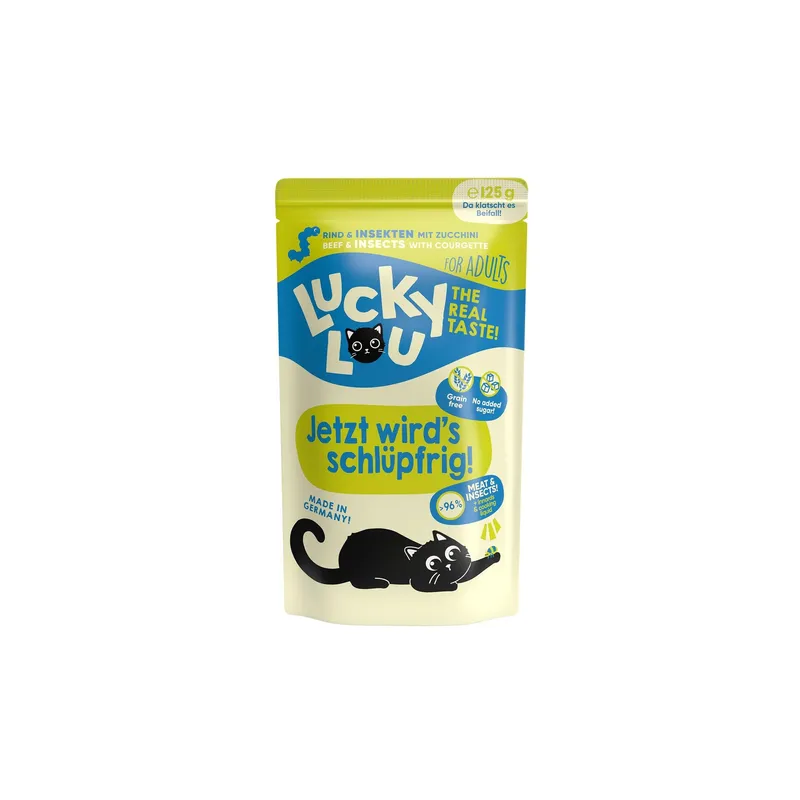 Lucky Lou Nassfutter Lifestage Adult Rind & Insekten, 125 g
