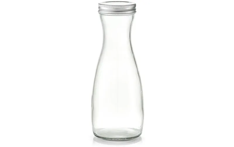 Zeller Present Glaskaraffe mit Metalld. 950 ml, Transparent