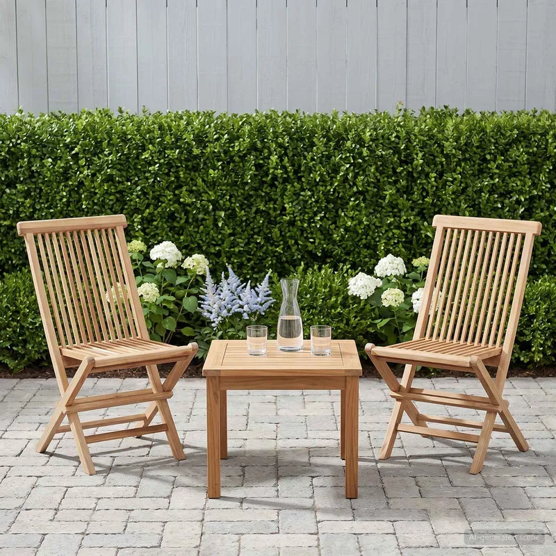 Klappbarer Gartenstuhl 2 stk. Natur Massivholz Teak