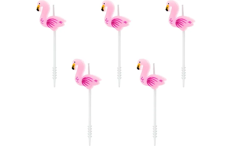 Partydeco Kerze Flamingos 5 pezzi