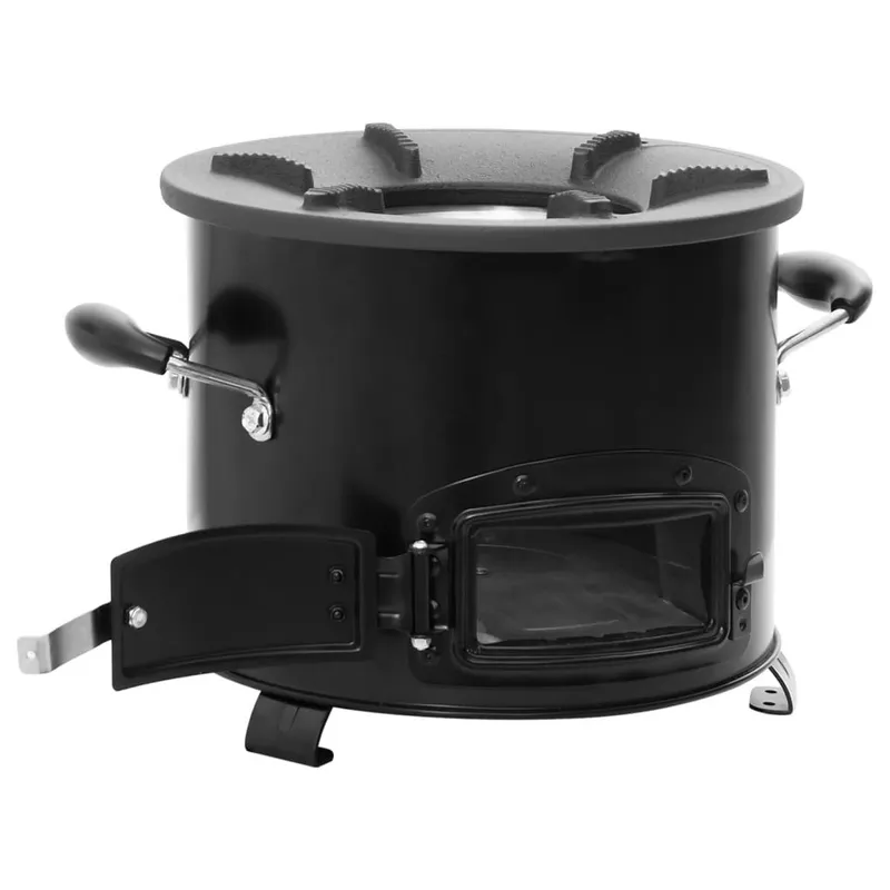 Camping-Ofen nero 36x26x22,5 cm Metall