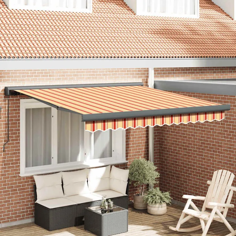 Auvent rétractable | Bleu et Blanc avec Cadre Blanc 3 x 2,5 m
