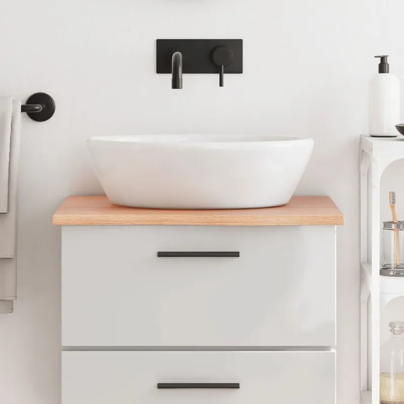 Comptoir de salle de bain marron clair 60x60x2 cm bois traité