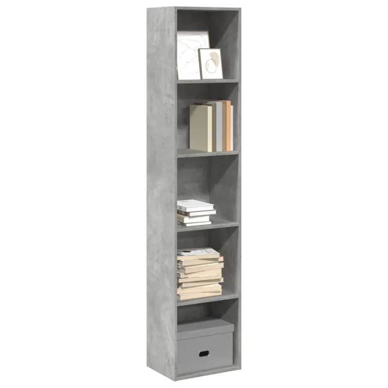 Bücherregal Betongrau 40x30x189 cm derivato del legno