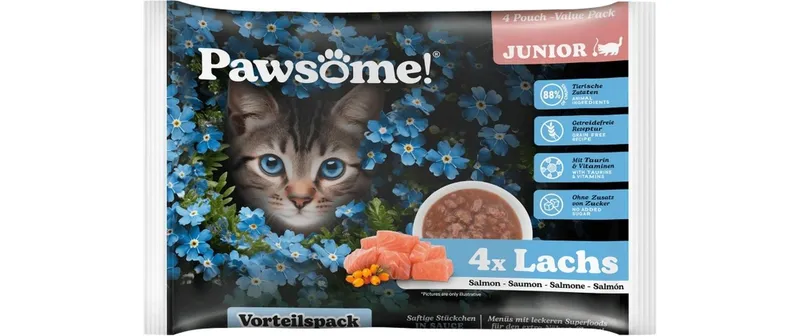 Pawsome Cat Superfood Kitten Lachs 4 x 85 g