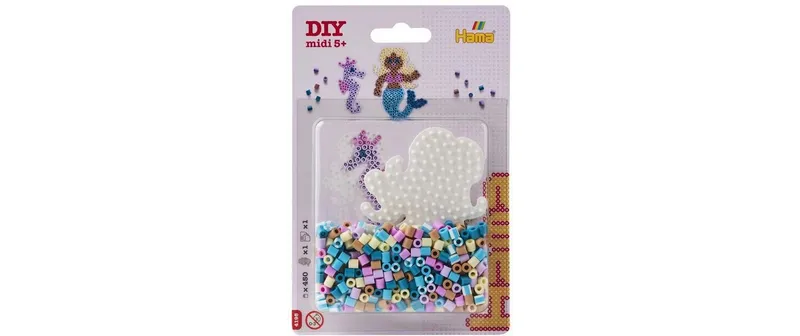 Hama Bügelperlen-Set Meerjungfrau, 450 Stk. multicolore