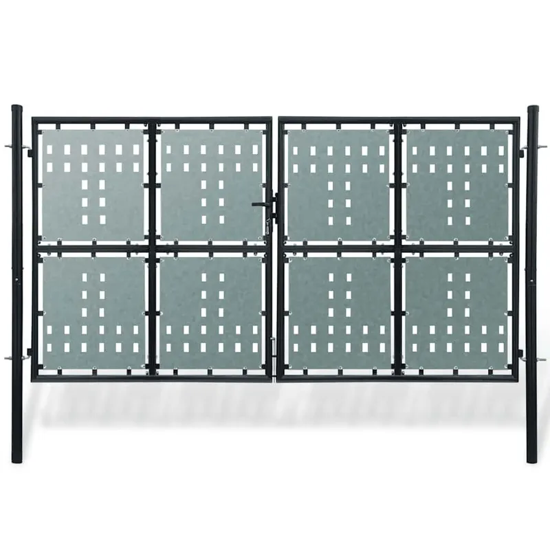 Schwarzes Einzeltor für Zäune 300 x 150 cm