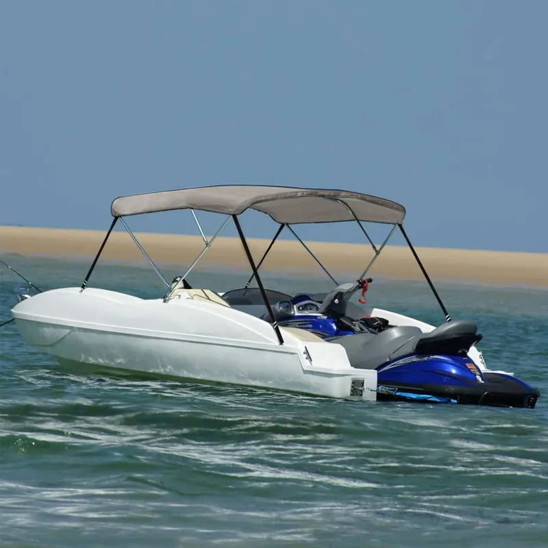 3-Bow Bimini-Top Grau 183x140x137 cm