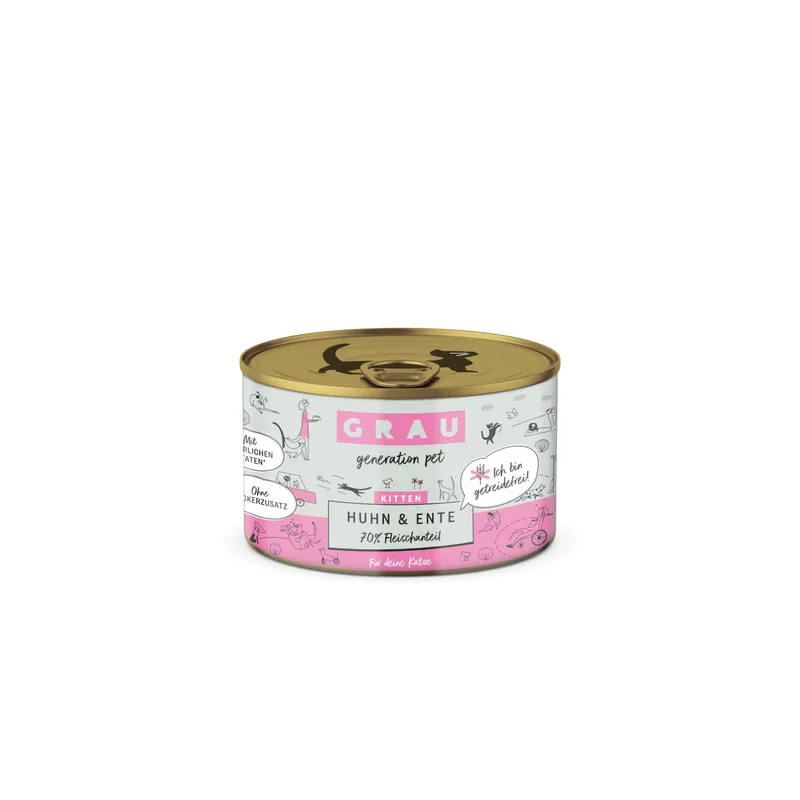 Grau Nassfutter Kitten Huhn und Ente 200 g