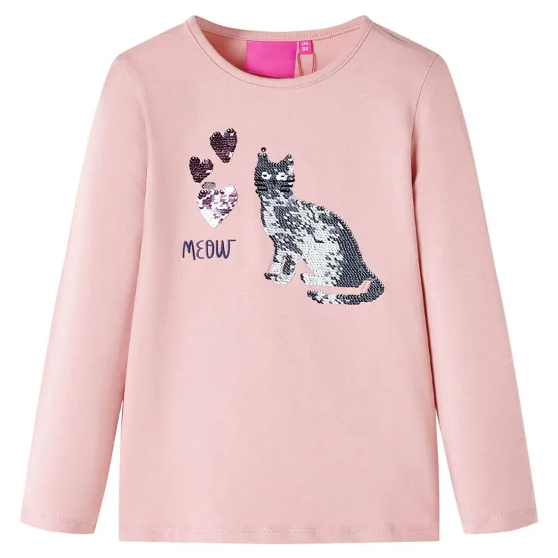 Kinder-Langarmshirt Hellrosa 128