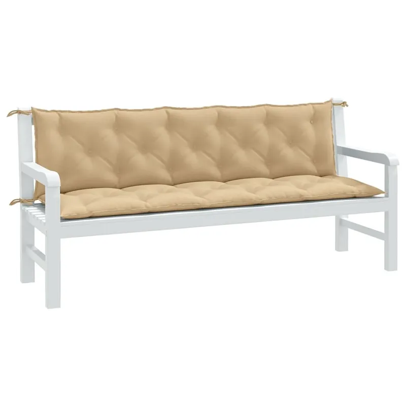 Gartenbank-Auflagen 2 Stk. Melange Beige 180x50x7 cm tessuto