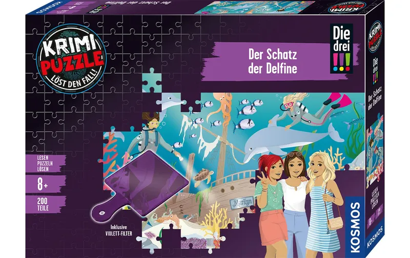 Kosmos Krimipuzzle la drei !!! Schatz le Delfine