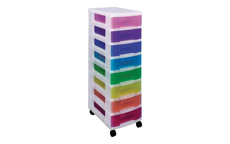 Really Useful Box Schubladenbox 8 x 9 Liter, Transparent/Mehrfarbig