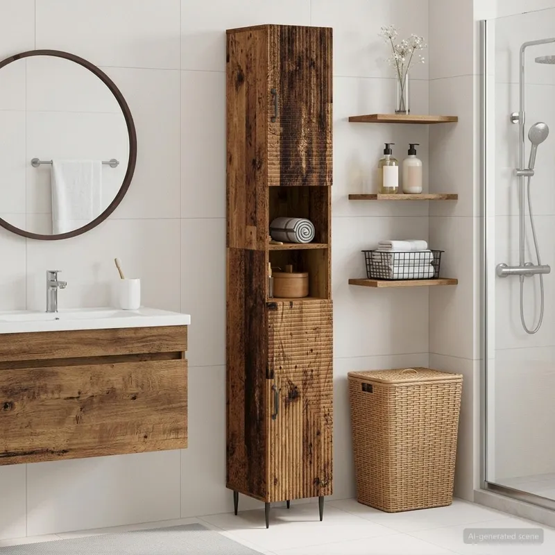 Badezimmerschrank con offenem scaffale HAARLEM legno antico