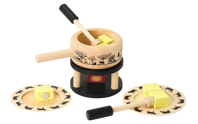 Spielba Holzspielwaren Fondue Set with Teller and Gabel