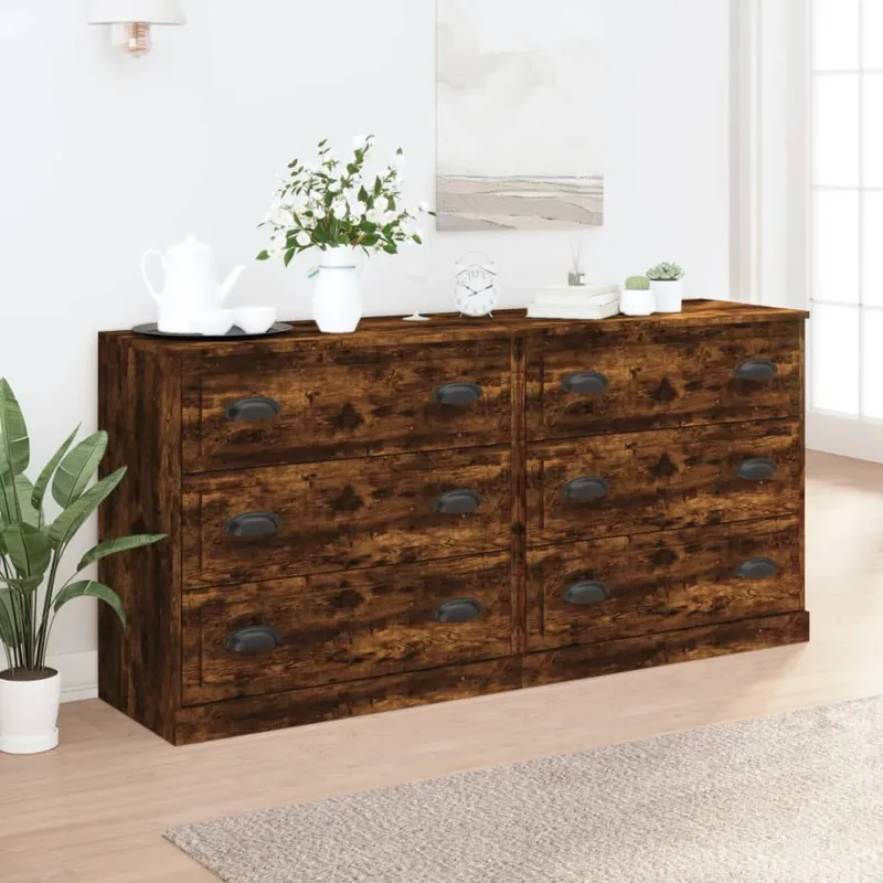 Sideboards 2 Stk. Räuchereiche derivato del legno