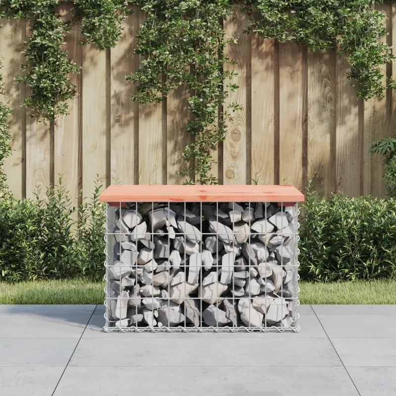 Gartenbank in gabbioni 63x44x42 cm legno massiccio Douvetroie