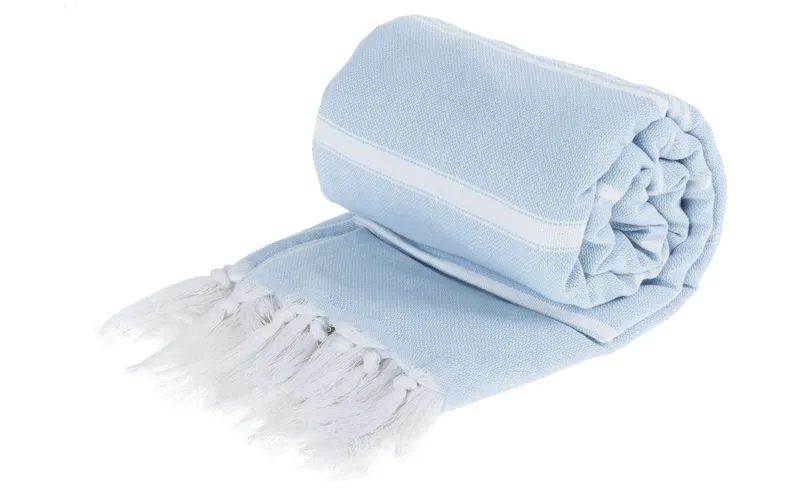 KOOR Strandtuch XXL 140 x 200 cm, blue/white