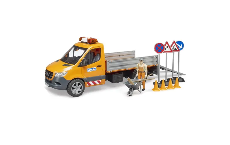 Bruder Spielwaren City MB Sprinter Kommunal con Fahrer