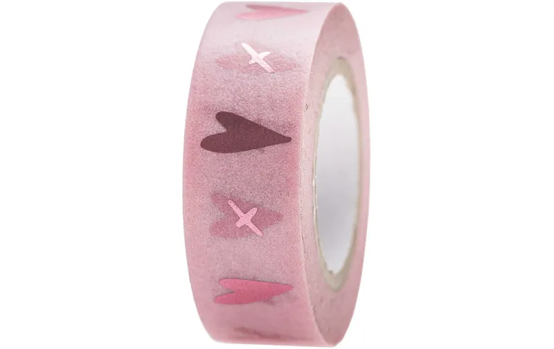 Rico Design Washi Tape It must be love 1.5 cm x 10 m, Rosa